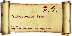 Prikosovits Irma névjegykártya